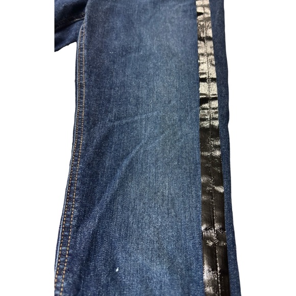 RAG & BONE HIGH RISE ANKLE SKINNY Mad River Tuxedo‎ Glossy Side-Stripe Jeans 27 - Picture 3 of 12